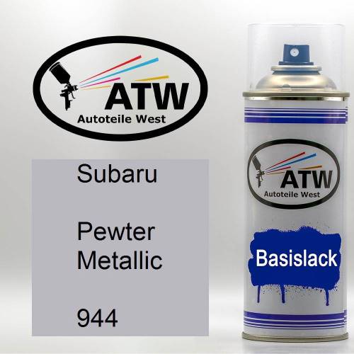Subaru, Pewter Metallic, 944: 400ml Sprühdose, von ATW Autoteile West.